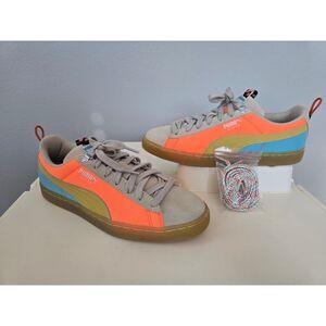 PUMA Suede Classic Gum Sole Sneakers | Neon Orange/Blue | Men’s 9.5 New No Box